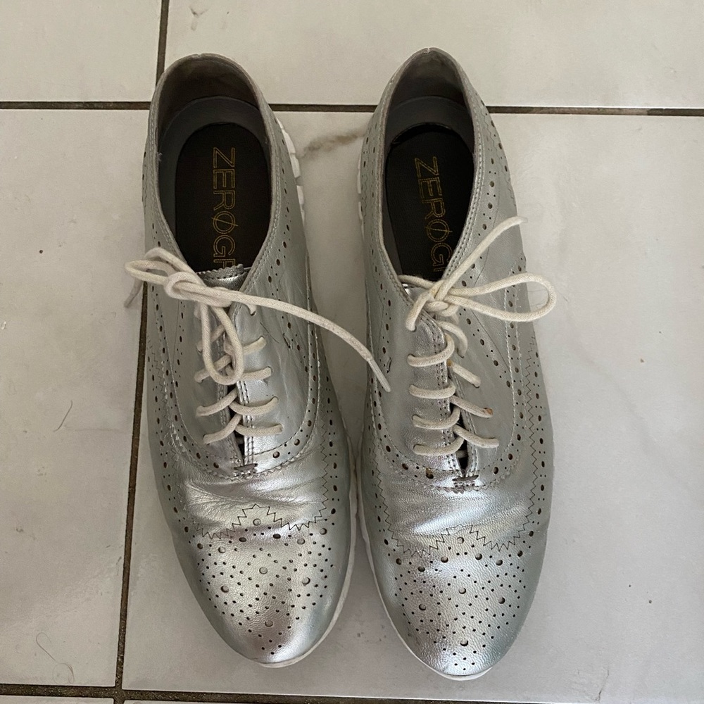 Cole Haan Women's Zerogrand Metallic Leather Wingtip Oxford Sneakers